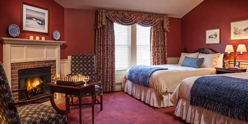 Double Room & Fireplace - Green Mountain Inn - Stowe VT