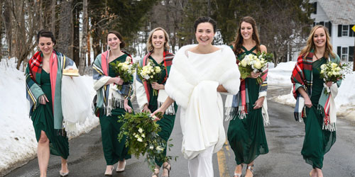 Winter Wedding Bridesmaids - Grafton Inn - Grafton, VT
