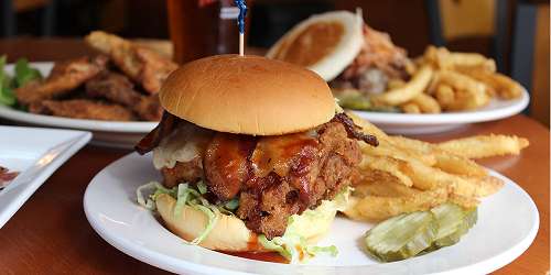 Bacon & Chicken Burger - Harpoon Vermont Brewery - Windsor, VT