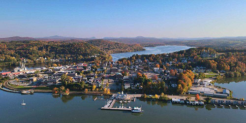 Fall Foliage Aerial View of Newport, VT